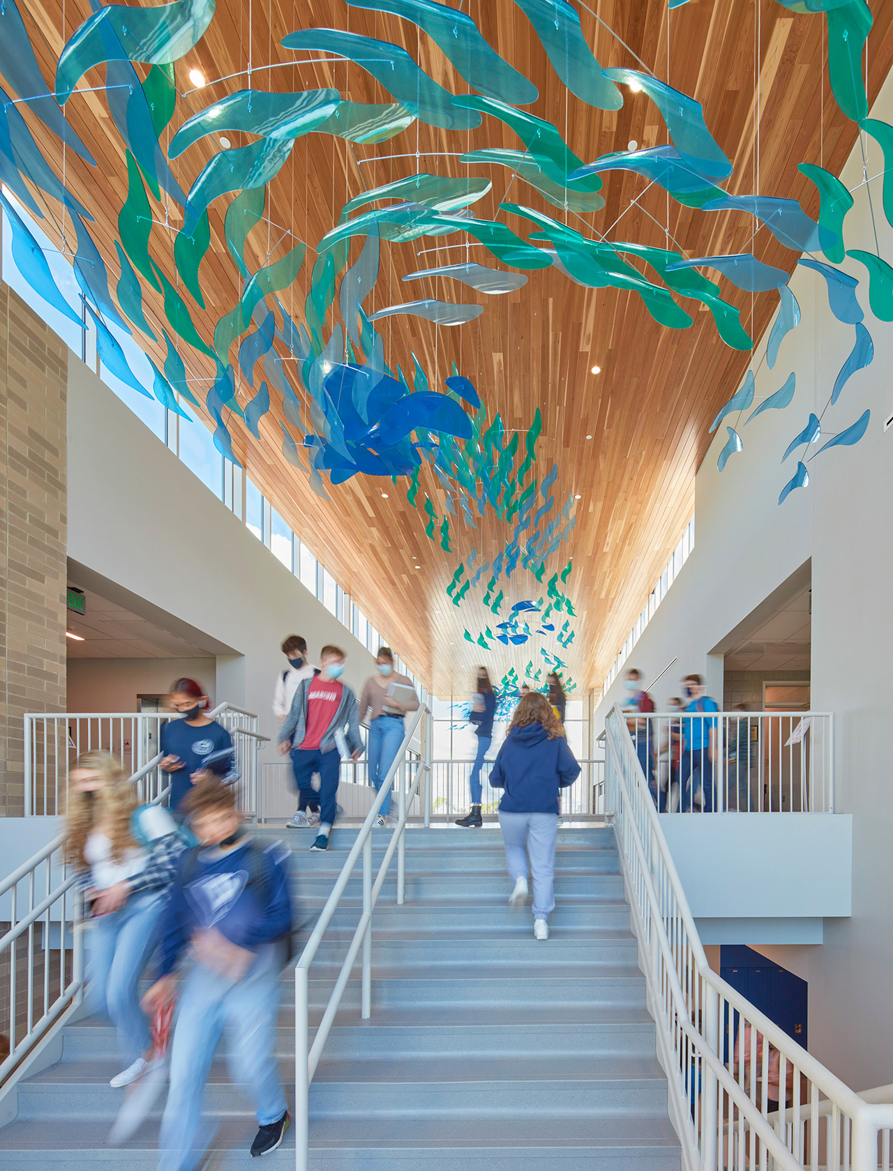 Revere High School, Corridor and art installation